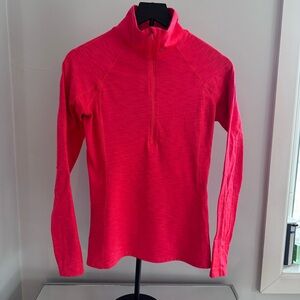 Under Armour HeatGear Orange 1/2 Zip Pullover Athletic Top Women’s Sz S